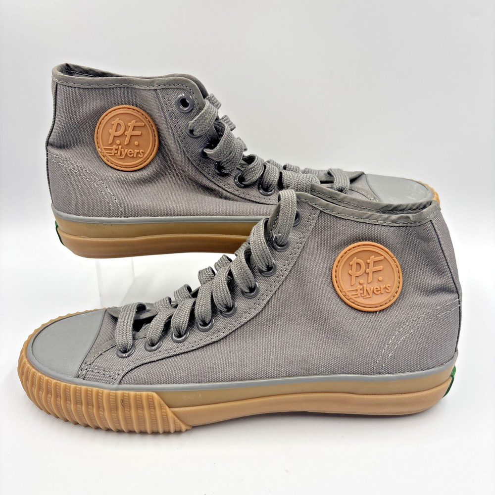 PF Flyers Center High Top Mens Size 7.5 Women 9 Canvas Shoes Sneakers Grey